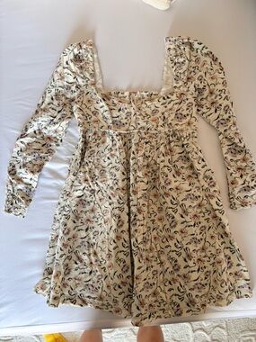 Free People Cream Floral Mini Dress